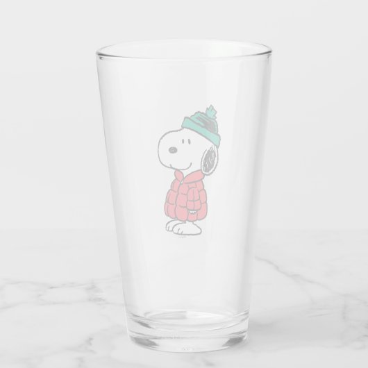 Erdnüsse | Snoopy Winter Coat & Hat Glas (Rückseite)