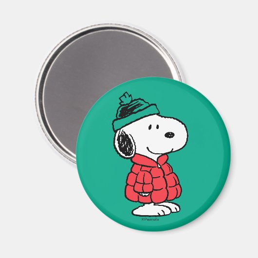 Erdnüsse | Snoopy Winter Coat & Hat Magnet (Vorderseite/Rückseite)