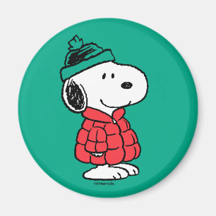 Erdnüsse   Snoopy Winter Coat & Hat Magnet