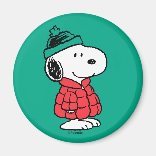 Erdnüsse | Snoopy Winter Coat & Hat Magnet (Vorne)