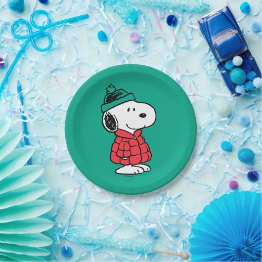 Erdnüsse | Snoopy Winter Coat & Hat Pappteller (Party)