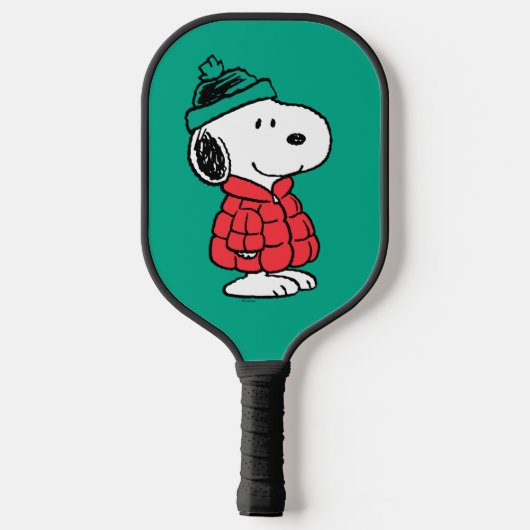Erdnüsse | Snoopy Winter Coat & Hat Pickleball Schläger (Rückseite)