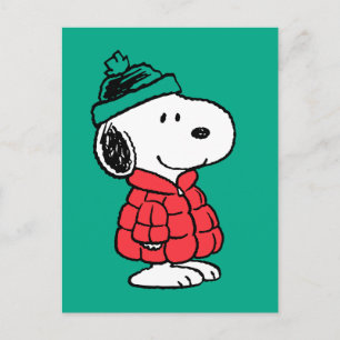 Erdnüsse   Snoopy Winter Coat & Hat Postkarte