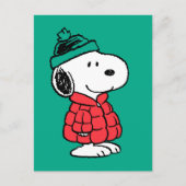Erdnüsse | Snoopy Winter Coat & Hat Postkarte (Vorderseite)