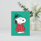 Erdnüsse | Snoopy Winter Coat & Hat Postkarte (Stehend Vorderseite)