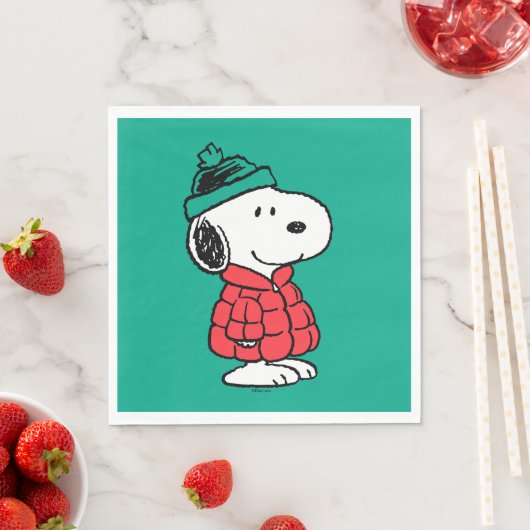Erdnüsse | Snoopy Winter Coat & Hat Serviette (Beispiel)