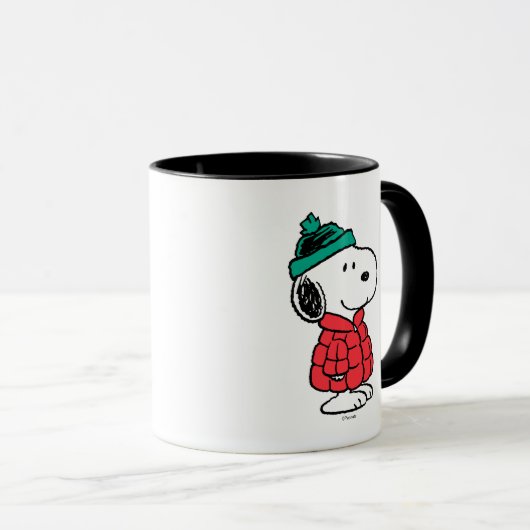 Erdnüsse | Snoopy Winter Coat & Hat Tasse (VorderseiteRechts)