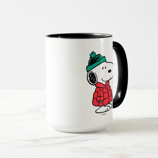 Erdnüsse | Snoopy Winter Coat & Hat Tasse (VorderseiteRechts)