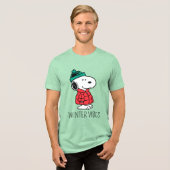Erdnüsse | Snoopy Winter Coat & Hat Tri-Blend Shirt (Vorderseite voll)