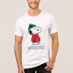 Erdnüsse Snoopy Winter Coat & Hat Tri-Blend Shirt