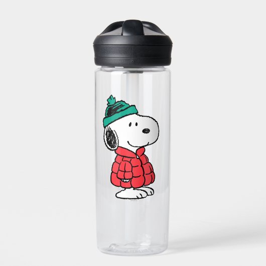 Erdnüsse | Snoopy Winter Coat & Hat Trinkflasche (Vorderseite)