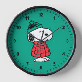 Erdnüsse | Snoopy Winter Coat & Hat Uhr (Vorderseite)