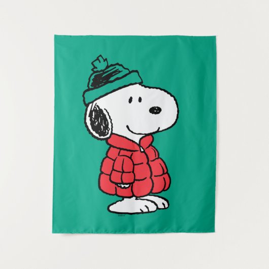 Erdnüsse | Snoopy Winter Coat & Hat Wandteppich (Vorderseite)