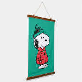Erdnüsse | Snoopy Winter Coat & Hat Wandteppich Mit Holzrahmen (Gewinkelt)