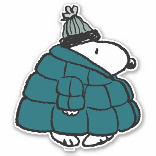 Erdnüsse | Snoopy Winter Puffer Jacket Aufkleber (Vorderseite)