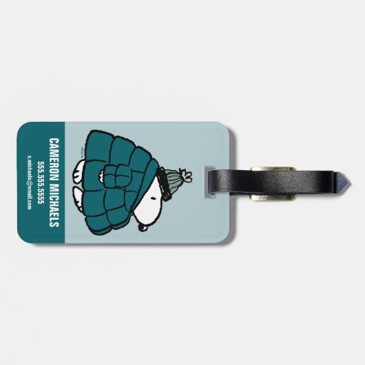 Erdnüsse | Snoopy Winter Puffer Jacket Gepäckanhänger (Rückseite horizontal)