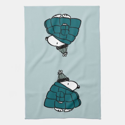 Erdnüsse | Snoopy Winter Puffer Jacket Geschirrtuch (Vertikal)