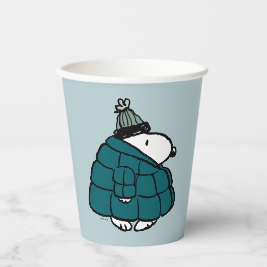 Erdnüsse | Snoopy Winter Puffer Jacket Pappbecher (Vorderseite)