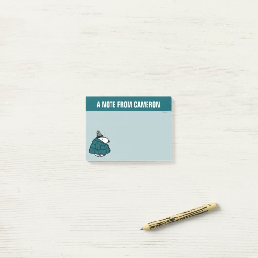 Erdnüsse | Snoopy Winter Puffer Jacket Post-it Klebezettel (Auf Schreibtisch)