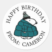 Erdnüsse | Snoopy Winter Puffer Jacket Runder Aufkleber (Vorderseite)