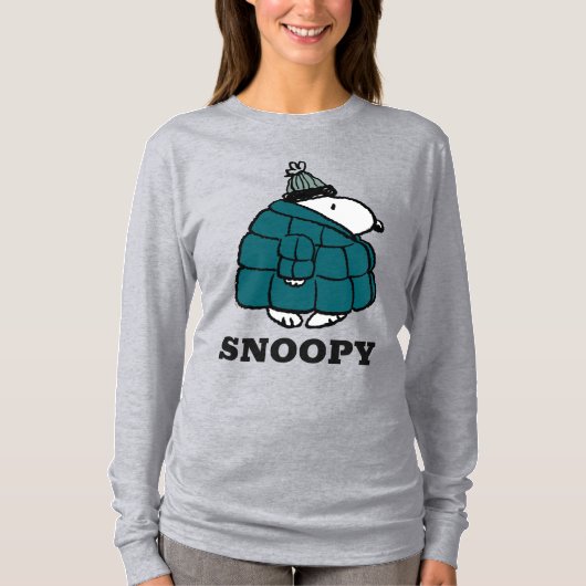 Erdnüsse | Snoopy Winter Puffer Jacket T-Shirt (Vorderseite)