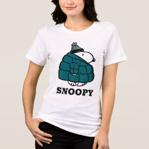 Erdnüsse Snoopy Winter Puffer Jacket Tri-Blend Shirt