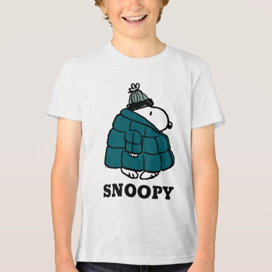 Erdnüsse | Snoopy Winter Puffer Jacket Tri-Blend Shirt (Vorderseite)