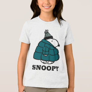 Erdnüsse   Snoopy Winter Puffer Jacket Tri-Blend Shirt