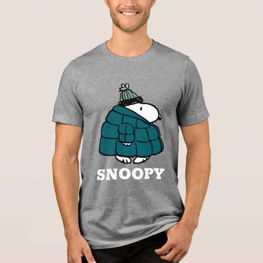 Erdnüsse | Snoopy Winter Puffer Jacket Tri-Blend Shirt (Vorderseite)