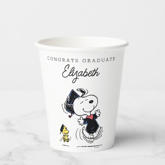 Erdnüsse | Snoopy & Woodstock Abschluss Pappbecher (Vorderseite)