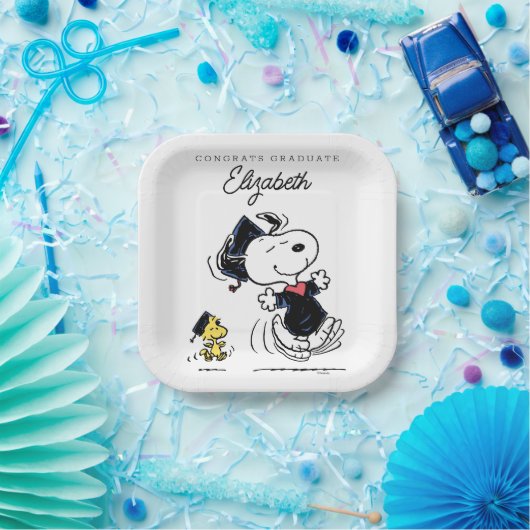Erdnüsse | Snoopy & Woodstock Abschluss Pappteller (Party)