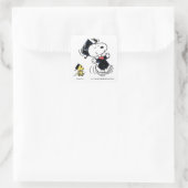 Erdnüsse | Snoopy & Woodstock Abschluss Quadratischer Aufkleber (Tasche)