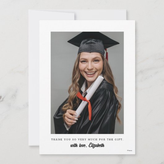 Erdnüsse | Snoopy & Woodstock Abschluss Vielen Dan Dankeskarte (Rückseite)