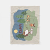 Erdnüsse | Snoopy & Woodstock am Campfire Fleecedecke (Vorderseite)