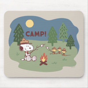 Erdnüsse   Snoopy & Woodstock am Campfire Mousepad