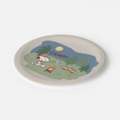 Erdnüsse | Snoopy & Woodstock am Campfire Pappteller (Schrägansicht)