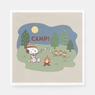 Erdnüsse   Snoopy & Woodstock am Campfire Serviette