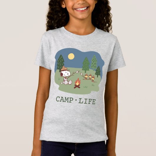 Erdnüsse | Snoopy & Woodstock am Campfire T-Shirt (Vorderseite)