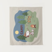 Erdnüsse | Snoopy & Woodstock am Campfire Wandteppich (Vorderseite)