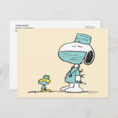 Erdnüsse | Snoopy & Woodstock Ärzte Postkarte (Vorne/Hinten)