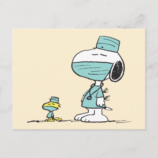 Erdnüsse | Snoopy & Woodstock Ärzte Postkarte (Vorderseite)