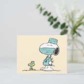 Erdnüsse | Snoopy & Woodstock Ärzte Postkarte (Stehend Vorderseite)