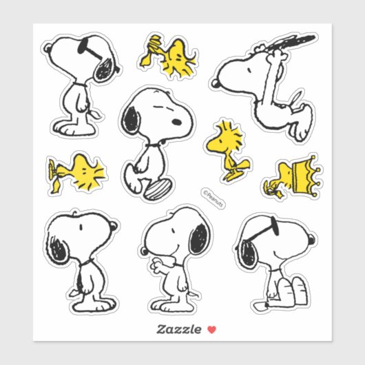 Erdnüsse | Snoopy & Woodstock Aufkleber (Blatt)