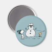 Erdnüsse | Snoopy & Woodstock Bau a Snowman Magnet (Vorderseite/Rückseite)