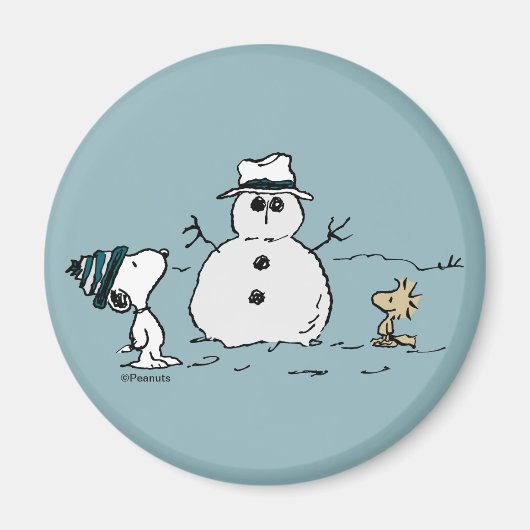 Erdnüsse | Snoopy & Woodstock Bau a Snowman Magnet (Vorne)