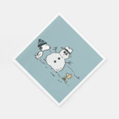 Erdnüsse | Snoopy & Woodstock Bau a Snowman Serviette (Ecke)
