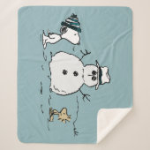 Erdnüsse | Snoopy & Woodstock Bau a Snowman Sherpadecke (Vorderseite)