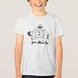 Erdnüsse Snoopy & Woodstock Bau a Snowman Tri-Blend Shirt