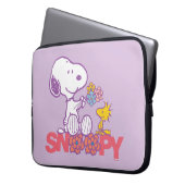 Erdnüsse | Snoopy & Woodstock-Blume Laptopschutzhülle (Vorderseite Links)