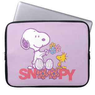 Erdnüsse Snoopy & Woodstock-Blume Laptopschutzhülle